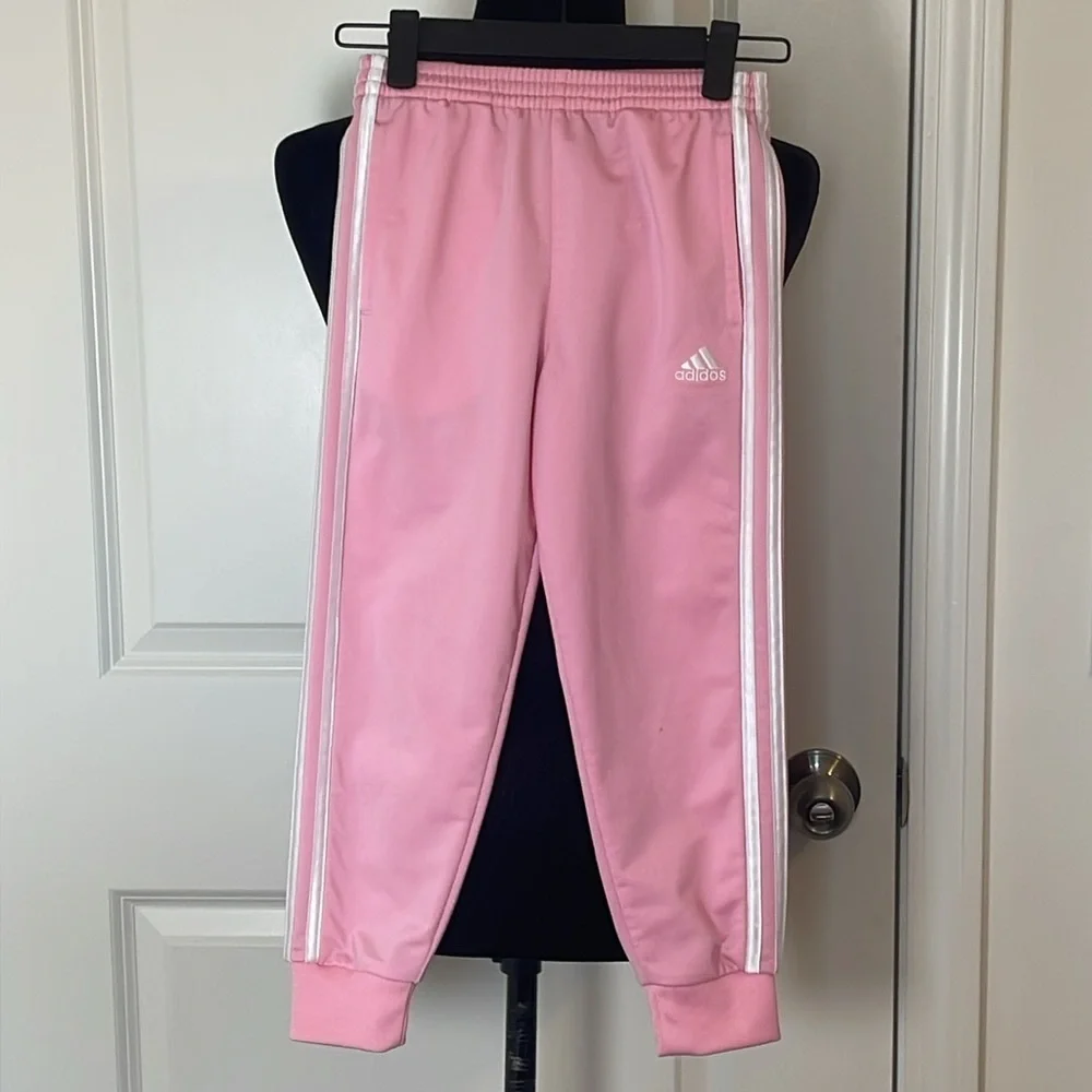 Adidas Pink w/White Stripes Jogger/Track Pants Size 6